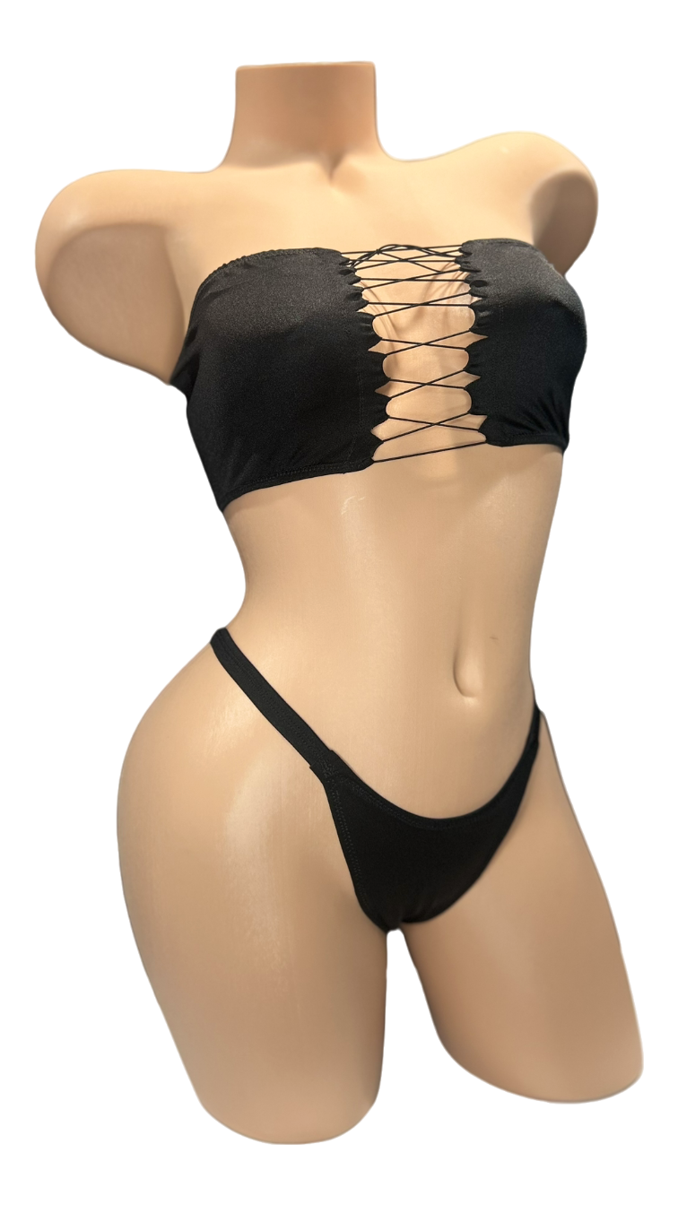 Lace Up Bandeau set