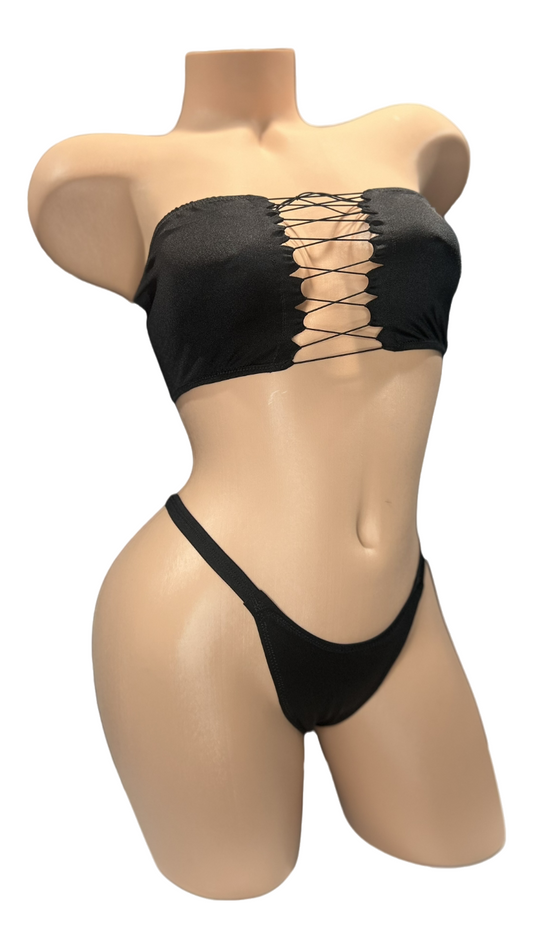 Lace Up Bandeau set